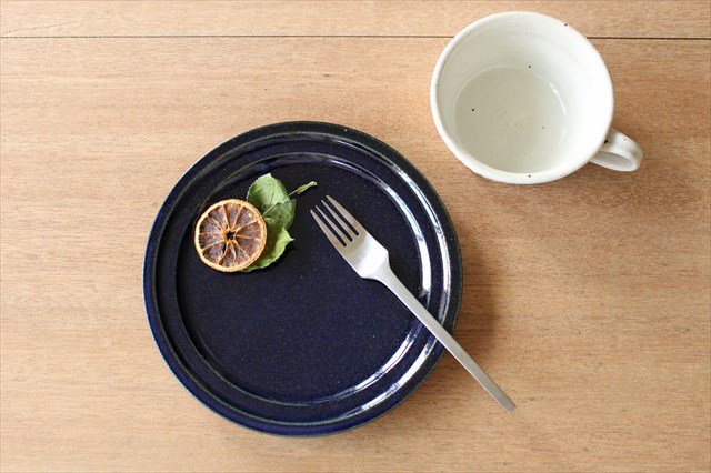 Furutani Seitosho Round Plate Lapis Glaze 21cm/8.3in