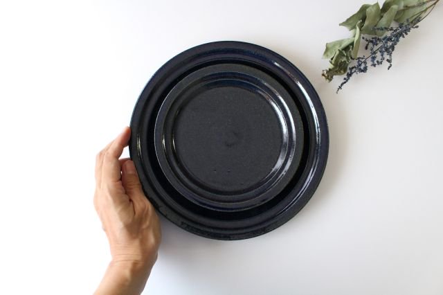 Furutani Seitosho Round Plate Lapis Glaze 21cm/8.3in