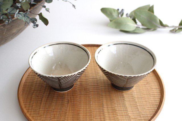 ORIME Rice Bowl Herringbone BROWN | Hasami Ware