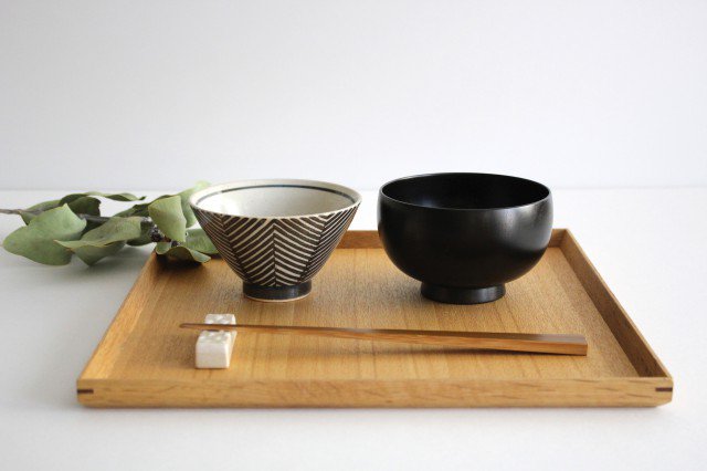 ORIME Rice Bowl Herringbone BROWN | Hasami Ware