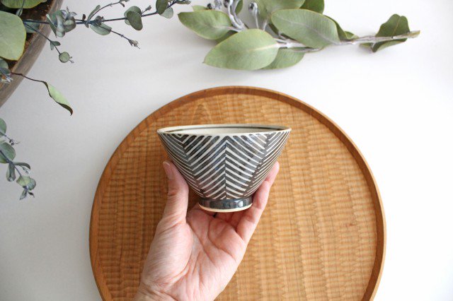 ORIME Rice Bowl Herringbone BROWN | Hasami Ware
