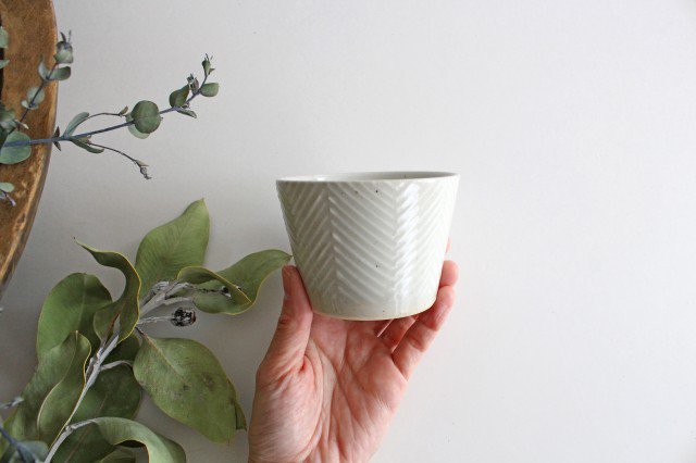ORIME Soba Choko Herringbone White | Free Cup Hasami Ware