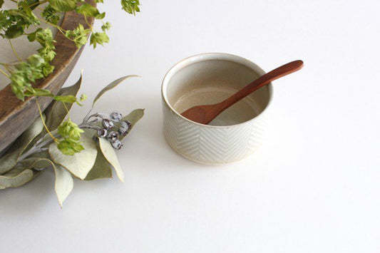 ORIME Small Bowl Herringbone White | Kobachi Hasami Ware-TOP