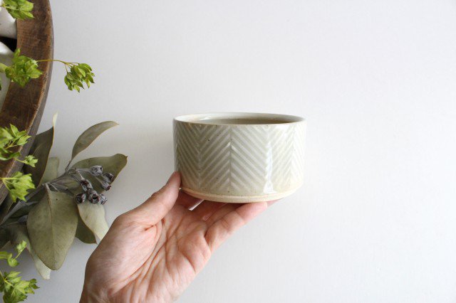 ORIME Small Bowl Herringbone White | Kobachi Hasami Ware