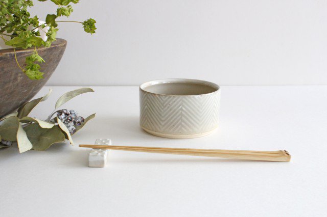 ORIME Small Bowl Herringbone White | Kobachi Hasami Ware