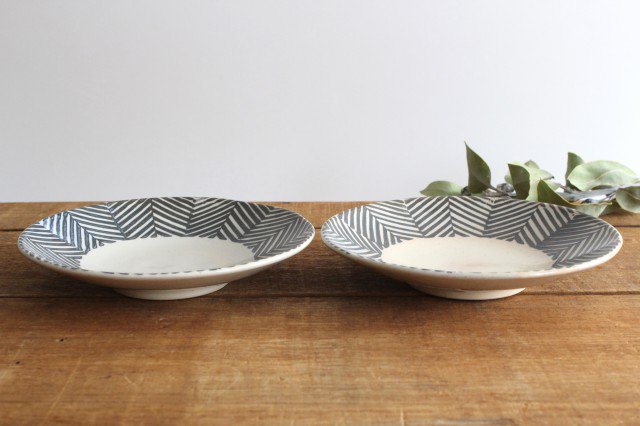 ORIME Round Plate Herringbone Brown 18cm/7.1in | Hasami Ware