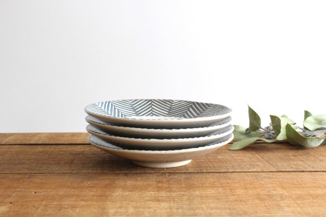 ORIME Round Plate Herringbone Brown 18cm/7.1in | Hasami Ware