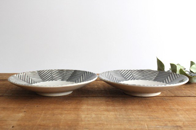 ORIME Round Plate Herringbone Brown 18cm/7.1in | Hasami Ware