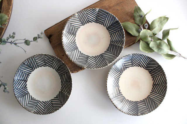 ORIME Round Plate Herringbone Brown 18cm/7.1in | Hasami Ware