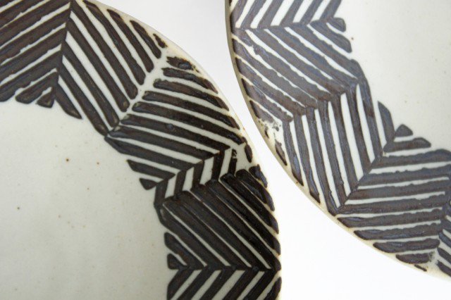 ORIME Round Plate Herringbone Brown 18cm/7.1in | Hasami Ware
