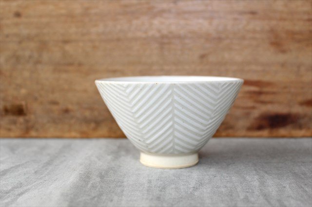 ORIME Rice Bowl Herringbone White | Hasami Ware
