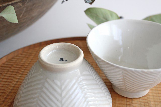 ORIME Rice Bowl Herringbone White | Hasami Ware