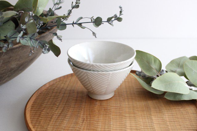 ORIME Rice Bowl Herringbone White | Hasami Ware