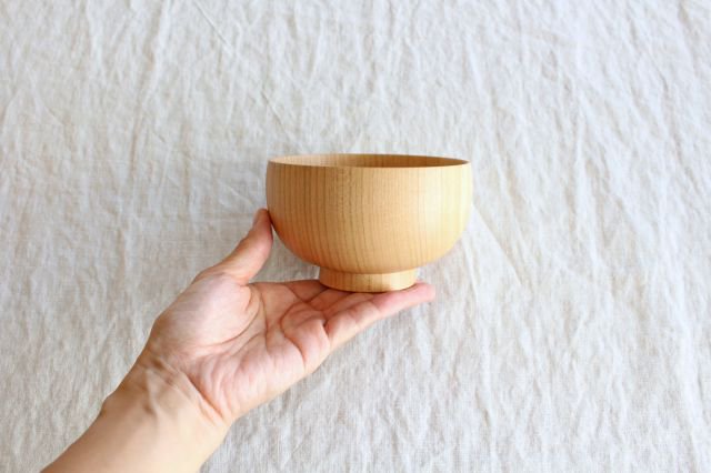 Shirasagi Woodworking Soup Bowl Natural Sakura M | Lacquerware-Detail2