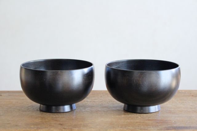 Shirasagi Woodworking Soup Bowl Black Sakura M | Lacquerware