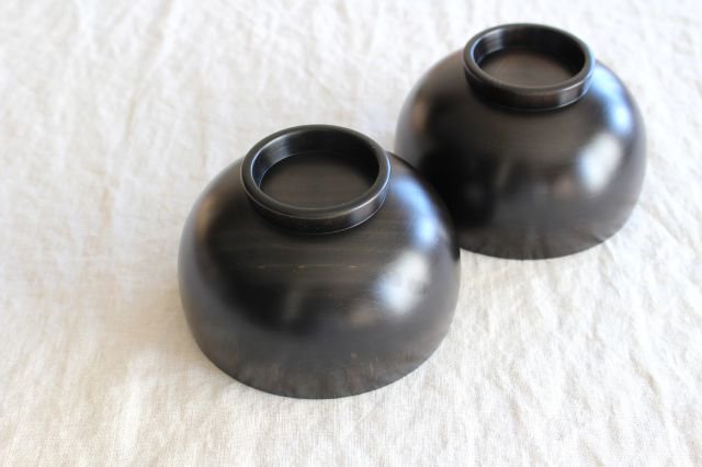 Shirasagi Woodworking Soup Bowl Black Sakura M | Lacquerware