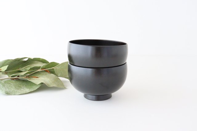Shirasagi Woodworking Soup Bowl Black Sakura M | Lacquerware