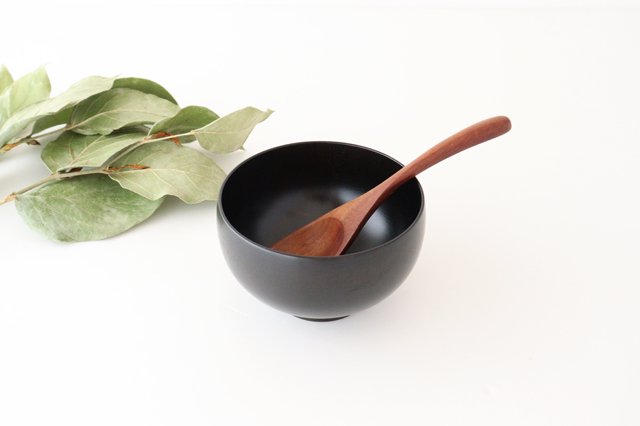 Shirasagi Woodworking Soup Bowl Black Sakura M | Lacquerware
