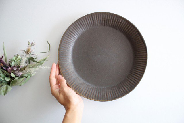 Furutani Seitosho Ruffle Plate Rust glaze L