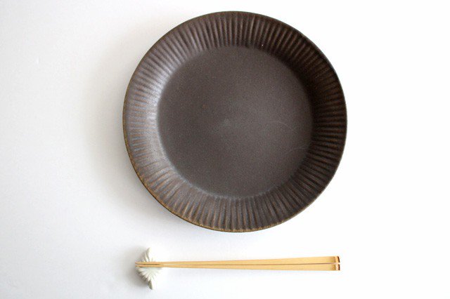 Furutani Seitosho Ruffle Plate Rust glaze L