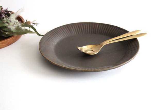 Furutani Seitosho Ruffle Plate Rust glaze L