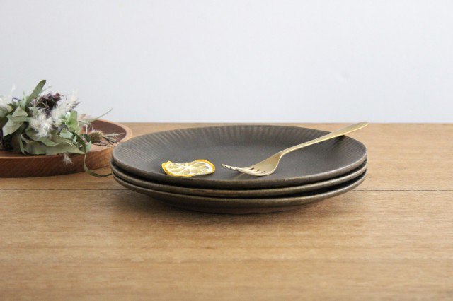 Furutani Seitosho Ruffle Plate Rust glaze L