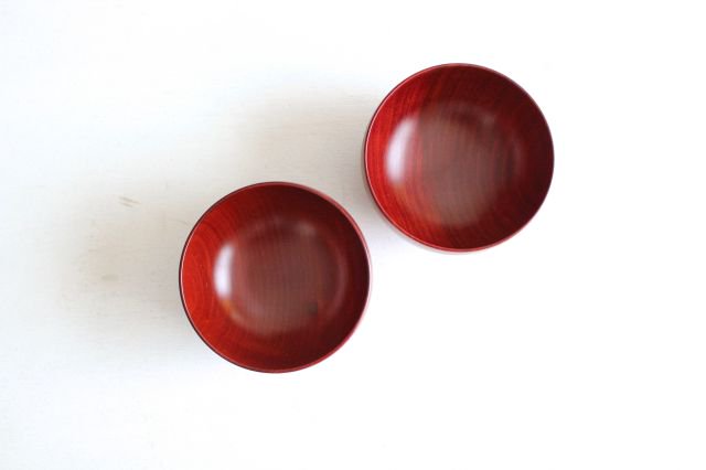Shirasagi Woodworking Children's Soup Bowl Red Sakura | Lacquerware-Detail2
