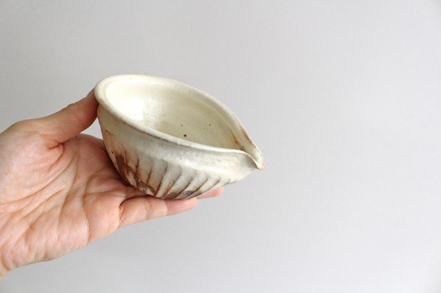 Furutani Seitosho Katakuchi Small Bowl Shinogi White-Detail5