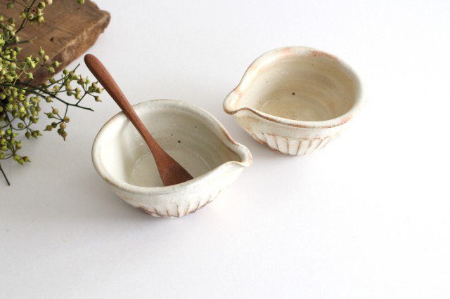 Furutani Seitosho Katakuchi Small Bowl Shinogi White