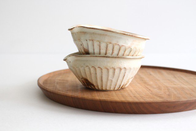 Furutani Seitosho Katakuchi Small Bowl Shinogi White