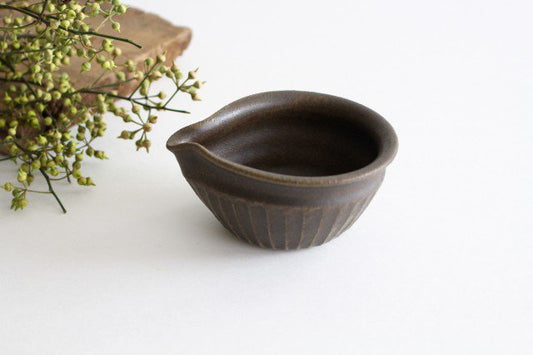 Furutani Seitosho Katakuchi Small Bowl Shinogi Brown-TOP