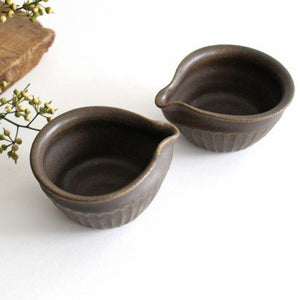 Furutani Seitosho Katakuchi Small Bowl Shinogi Brown-Detail4