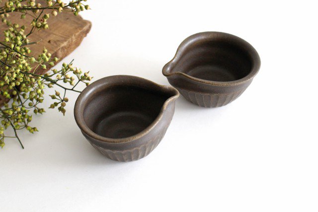 Furutani Seitosho Katakuchi Small Bowl Shinogi Brown