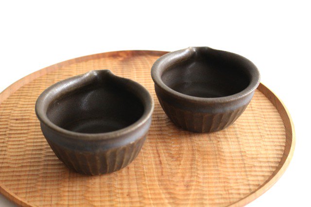 Furutani Seitosho Katakuchi Small Bowl Shinogi Brown-Detail5