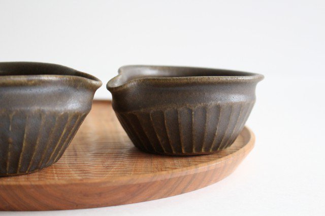 Furutani Seitosho Katakuchi Small Bowl Shinogi Brown-Detail8