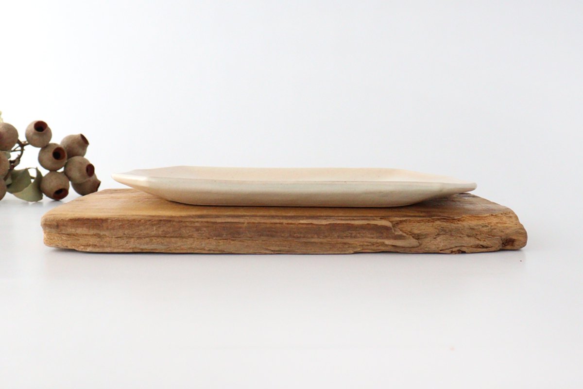Furutani Seitosho Octagonal Rectangle Plate Small White | Sushi Plate-Detail2