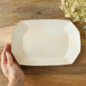 Furutani Seitosho Octagonal Rectangle Plate Small White | Sushi Plate-Detail3