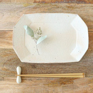 Furutani Seitosho Octagonal Rectangle Plate Small White | Sushi Plate-Detail5