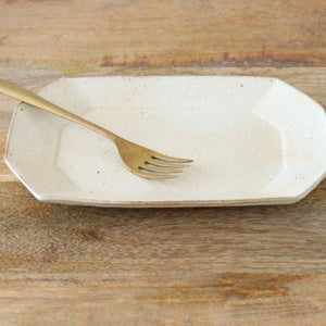 Furutani Seitosho Octagonal Rectangle Plate Small White | Sushi Plate-Detail8