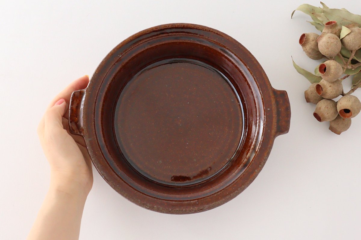 Furutani Seitosho Heat-resistant Plate Brown 21cm/8.3in