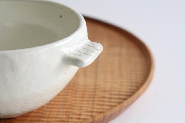 Furutani Seitosho Soup Bowl with Ears Vertical Brown Lines-Detail2
