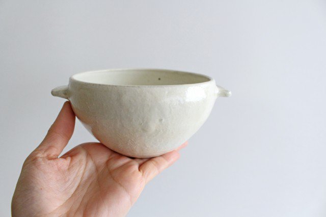 Furutani Seitosho Soup Bowl with Ears Vertical Brown Lines-Detail5