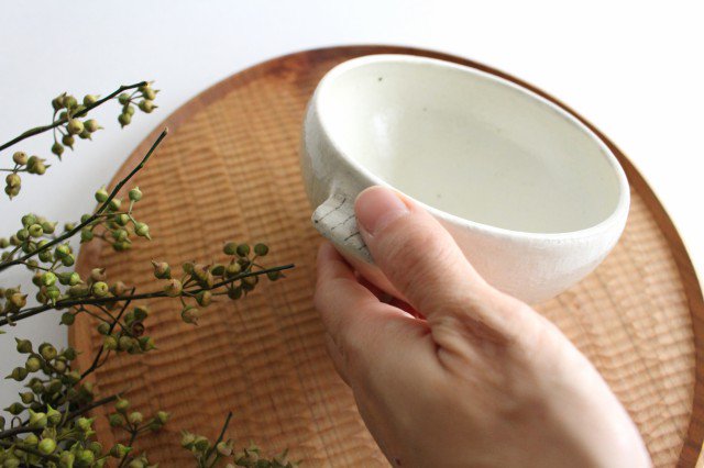 Furutani Seitosho Soup Bowl with Ears Vertical Brown Lines-Detail8