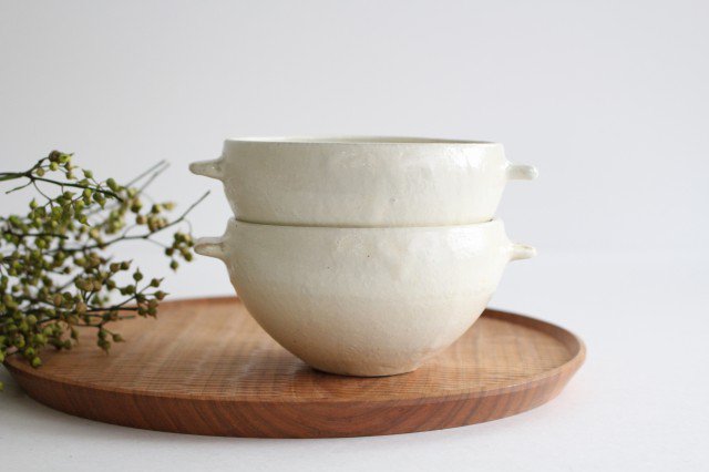 Furutani Seitosho Soup Bowl with Ears Vertical Brown Lines-Detail10