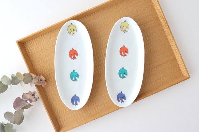 Harekutani Oval Plate Bird L | Kutani Ware