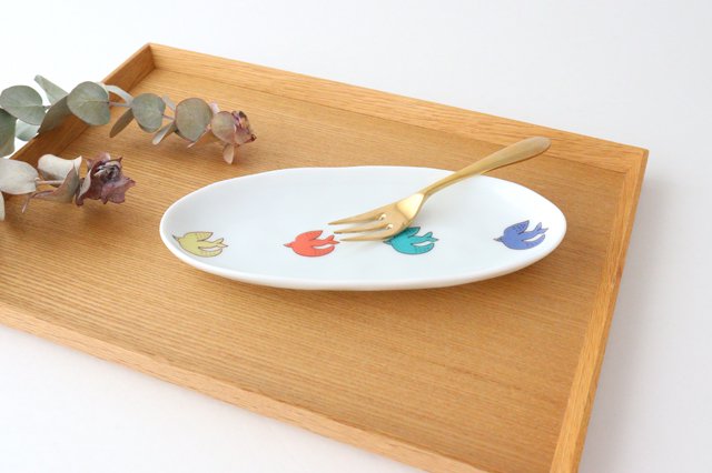 Harekutani Oval Plate Bird L | Kutani Ware-Detail7