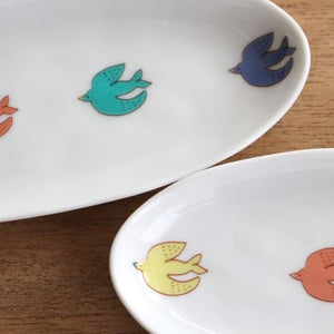Harekutani Oval Plate Bird L | Kutani Ware-Detail8