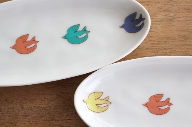 Harekutani Oval Plate Bird L | Kutani Ware