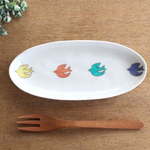 Harekutani Oval Plate Bird L | Kutani Ware-Detail9