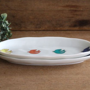 Harekutani Oval Plate Bird L | Kutani Ware-Detail10
